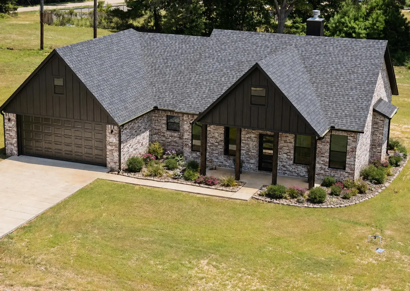 Design rendering of new front yard beds for a Longview TX home