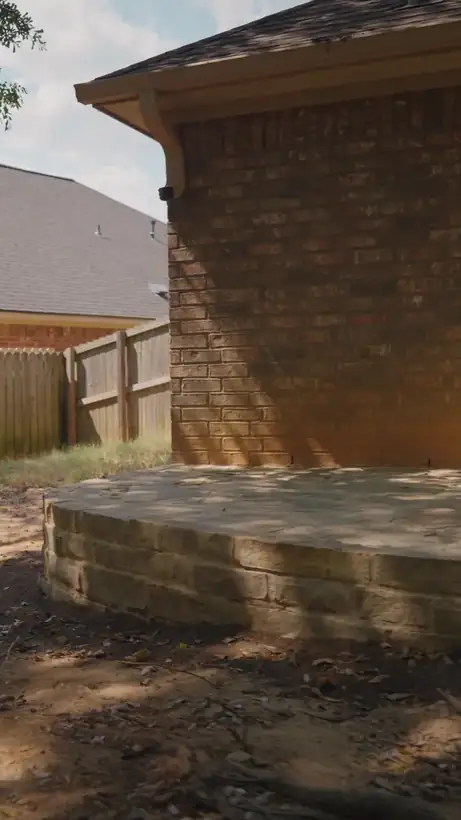 Elevated corner of the patio, White Oak, TX