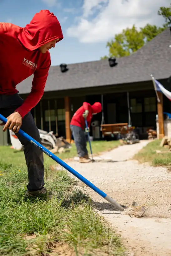 Raking the base level, Kilgore, TX