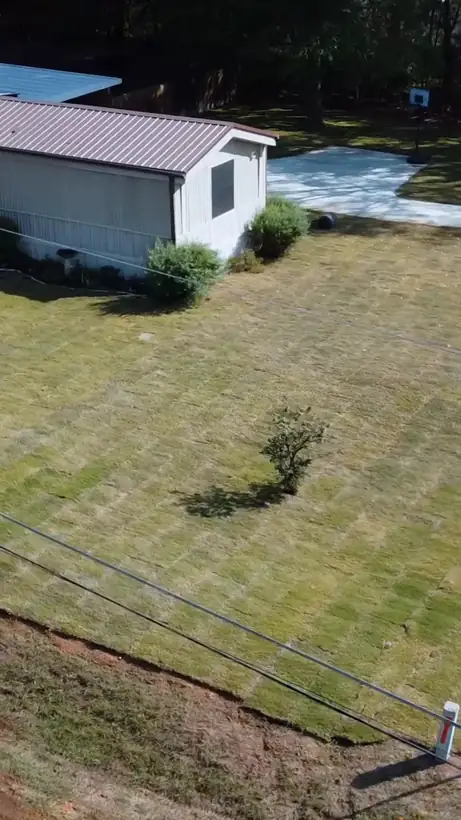 Finished Bermuda lawn with the new sprinkler system, Longview, TX