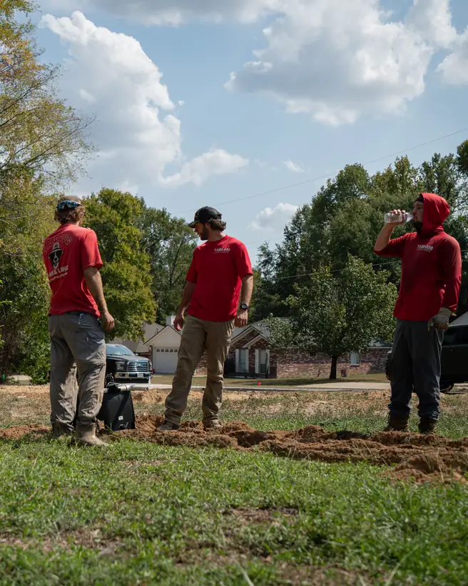 Crew going over the zone layout, Longview, TX