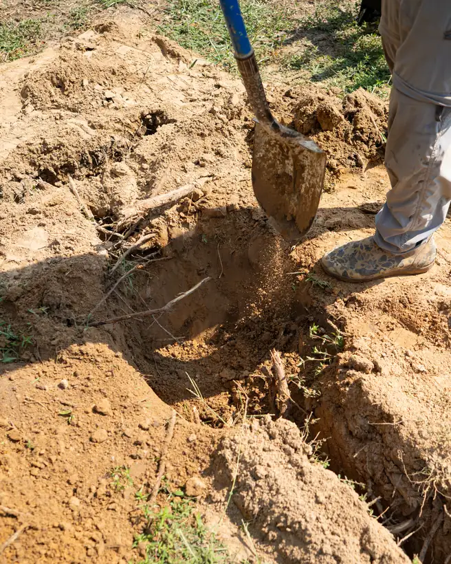 Shovel work in the trench, Longview, TX