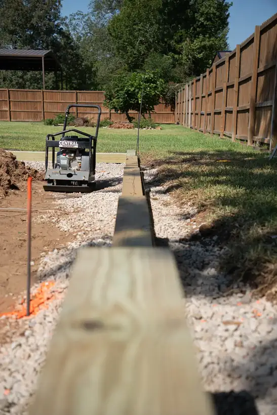 Timber wall running down the pad line, White Oak, TX