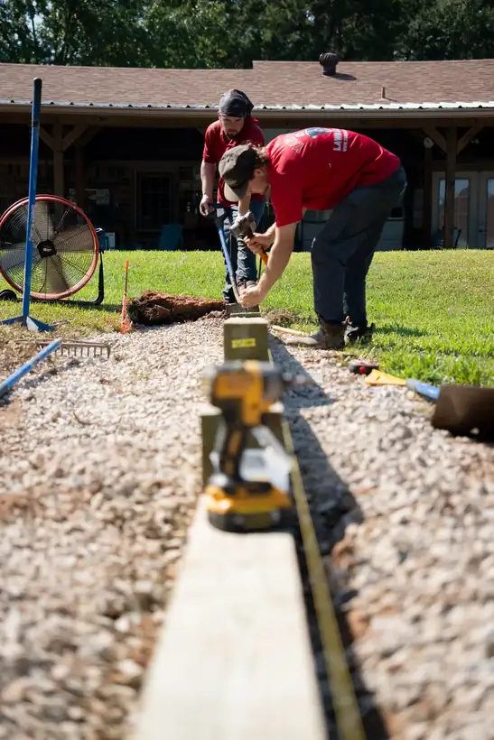 Leveling the timbers, White Oak, TX